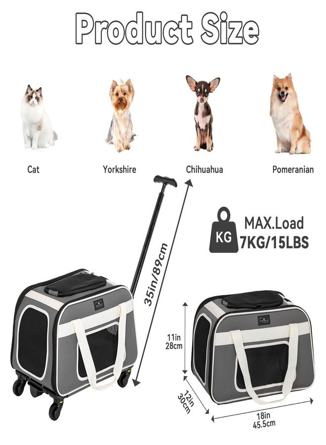 بتس فيت حاملة قطط PETSFIT معتمدة من شركات الطيران، مزودة بعجلات، مصممة للكلاب والقطط الصغيرة، مع حبل أمان قابل للتعديل وعجلات قابلة للإزالة. - Image 2